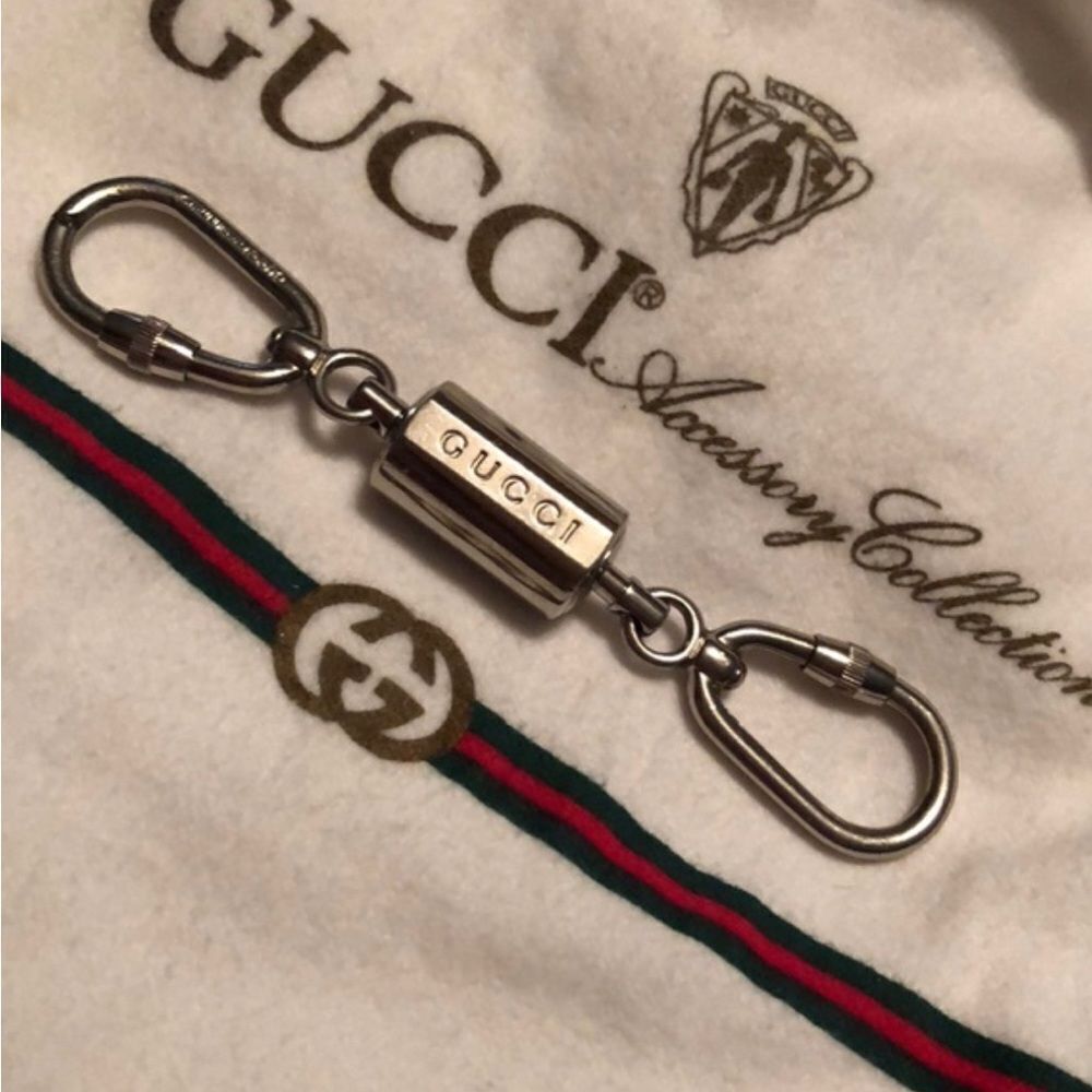 Gucci Vintage Silver Double Sided Keychain